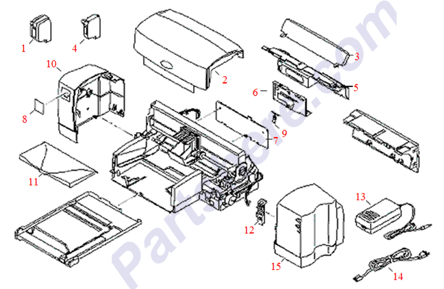 HP parts picture diagram for C4557-40053, C4557-00040, C5870-40045, C5870-69121, C4557-00042